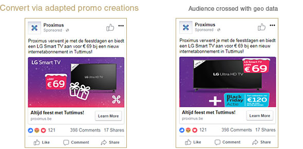 CONSUMPTION: an adapted promotion was launched to consumers living in Limburg and the mobile device promotion was creatively adapted to the device brand used